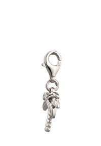 Sølv lobster clasp med et stiliseret palmetrædesign, med detaljerede udskæringer på stammen og bladene. Stemplet med '925'.