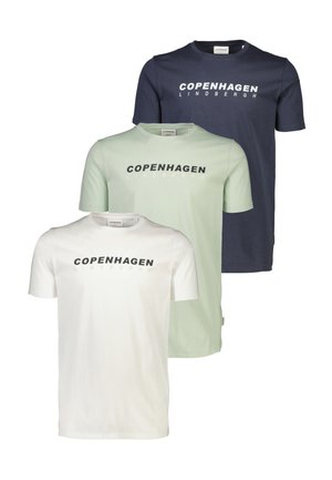 3 PACK TEE - Printtipaita - off white light green blue