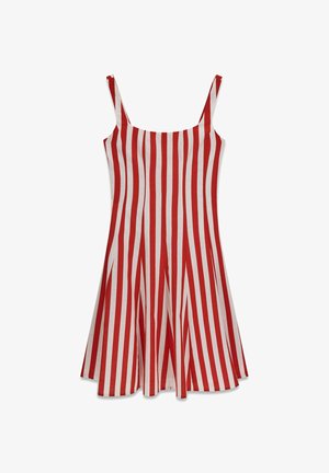 Guess, STRIPED MIDI DRESS - Hverdagskjole - pual red candy stripes