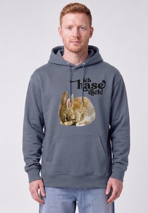 watapparel, ICH HASE DICH! UNISEX - Hoodie - blue grey