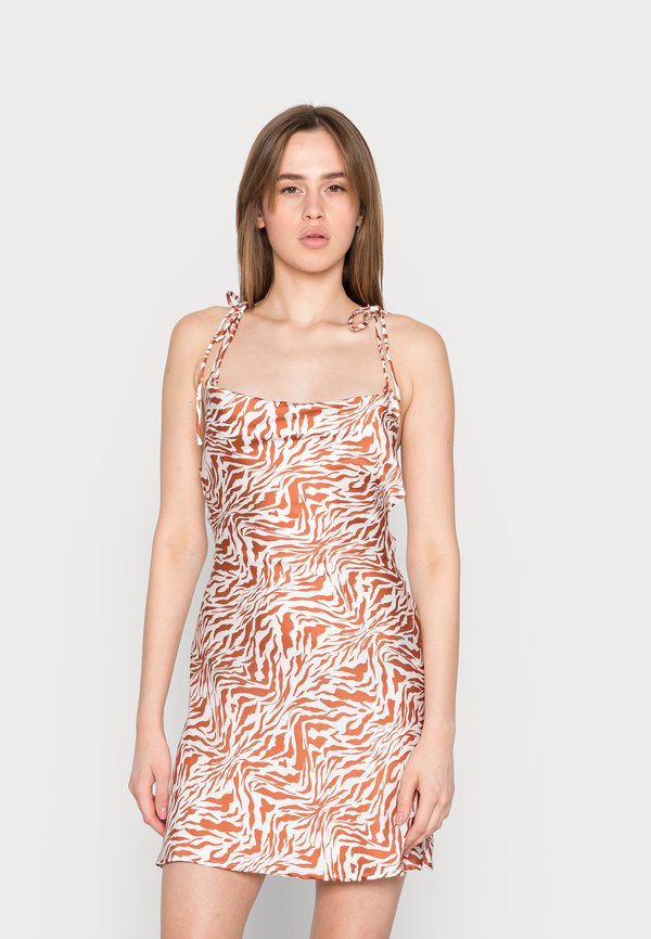 TIE BACK MINI COWL DRESS - Day dress - tan