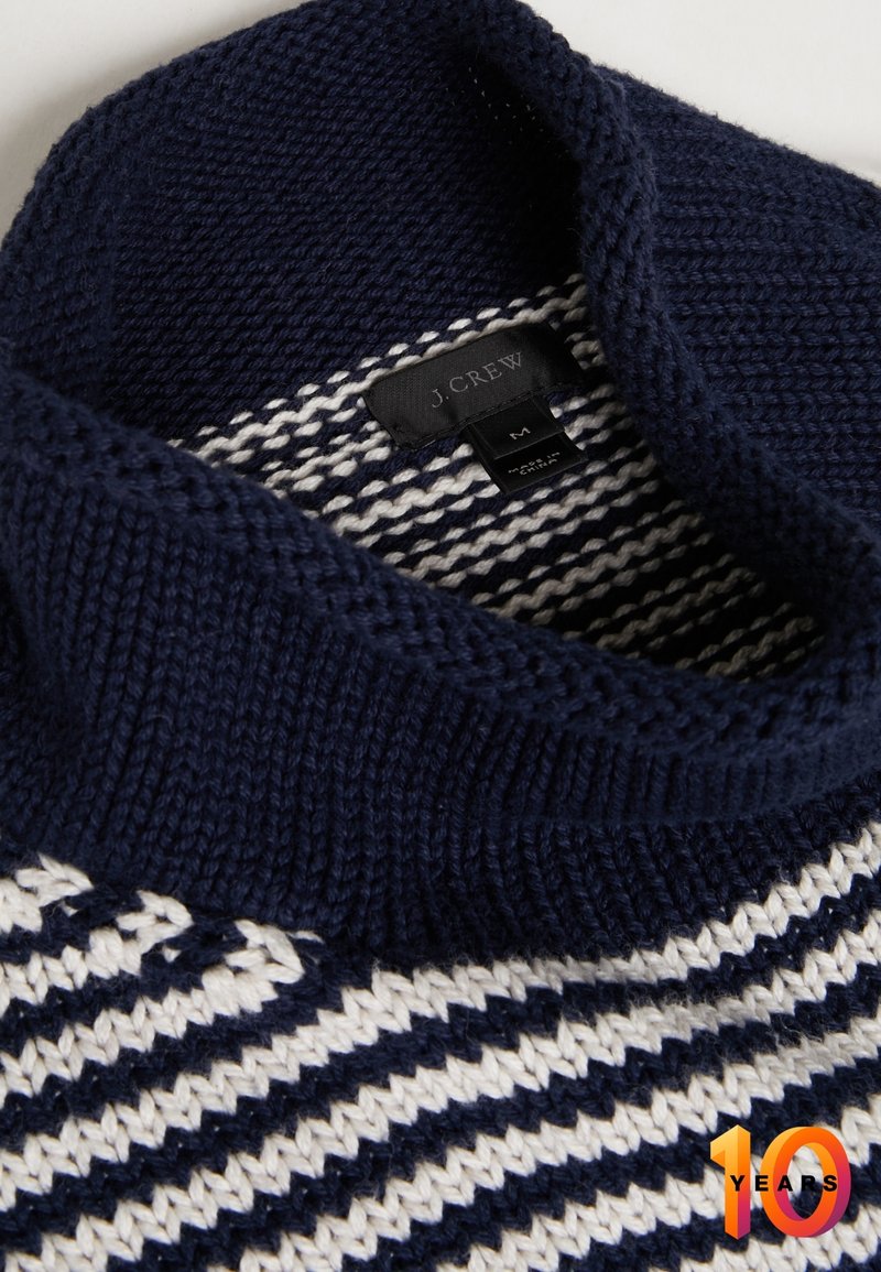 Pull Tricoté J.Crew Rayé Bleu Et Blanc - Taille M - Occasion Très Bon état - Pour Femme