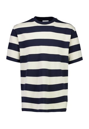 STRIPED OVERSIZED TEE - T-shirt print - navy