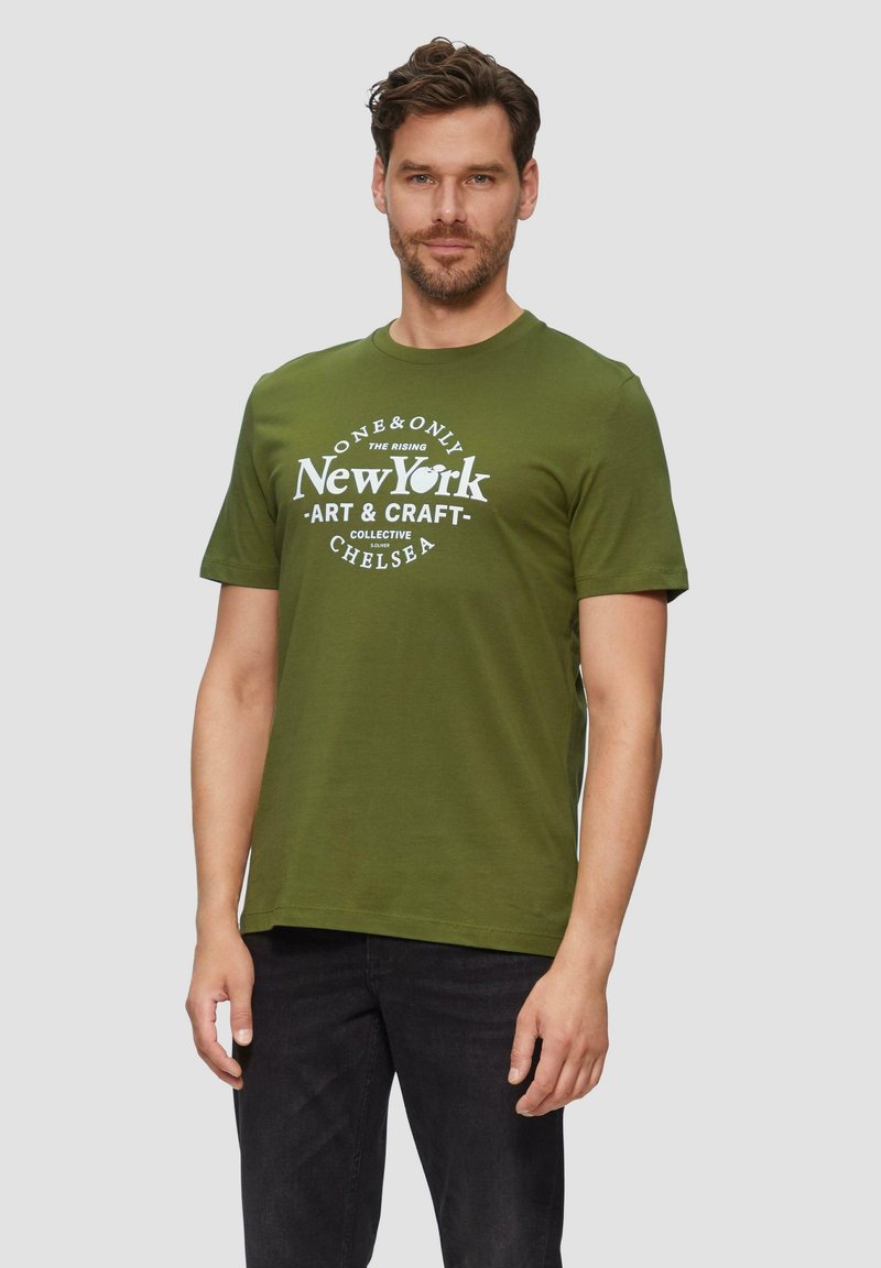 s.Oliver MIT FRONT - T-Shirt print - guacamole