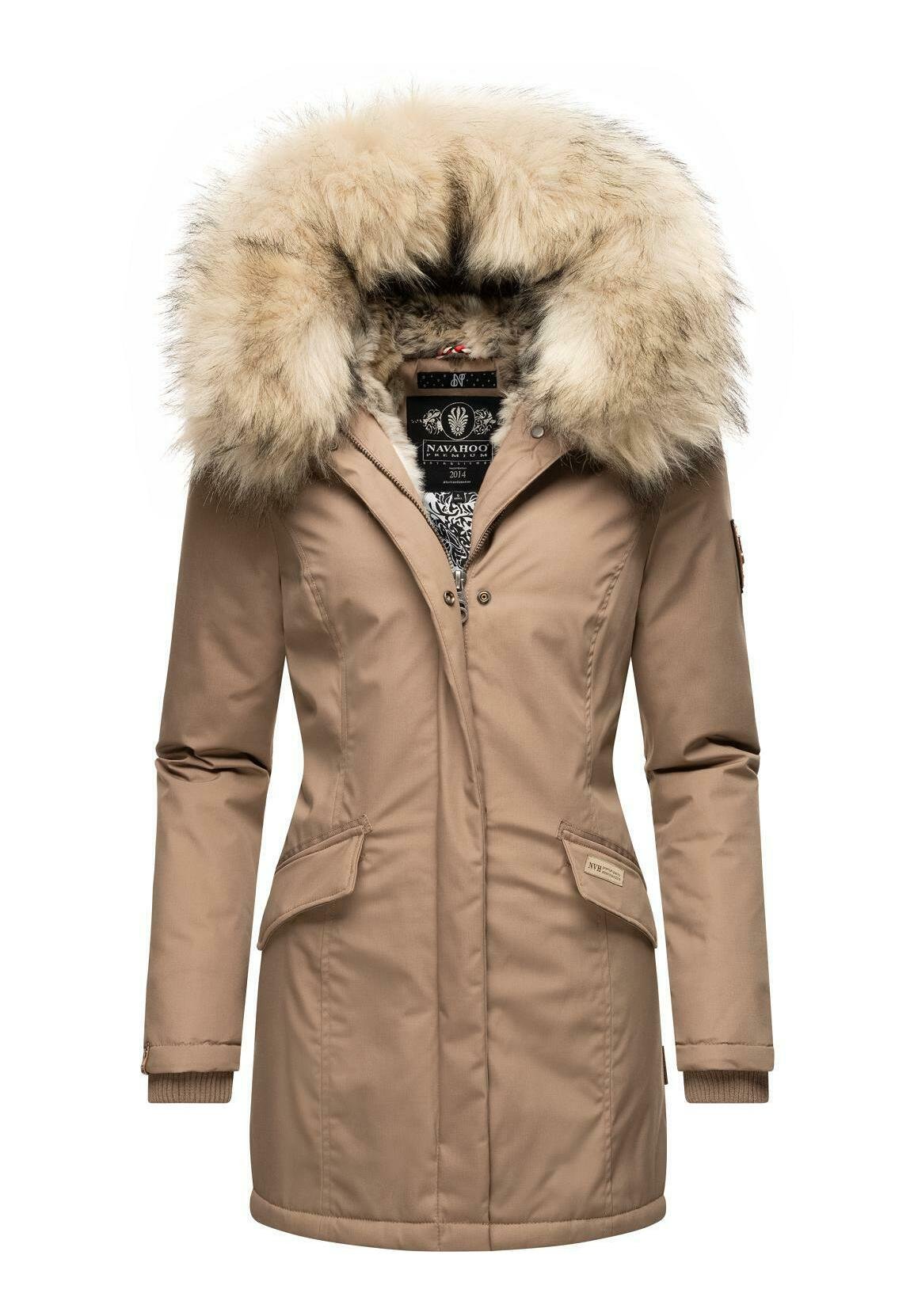 taupe winter coat