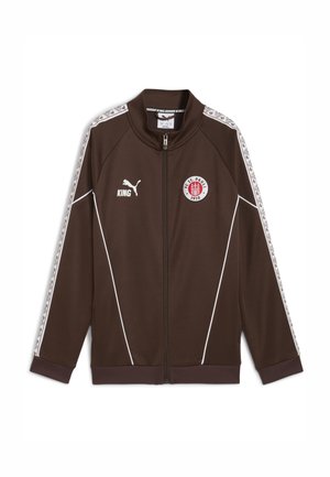 Sudadera con cremallera - espresso brown white