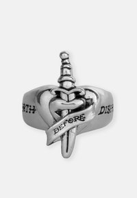 DEATH BEFORE DISHONOR DAGGER SIGNET RING - Ring - silver-coloured
