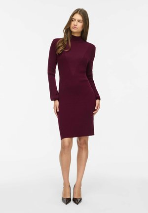 VILA, KNITTED DRESS VIKALIA SHORT - Robe droite - winetasting