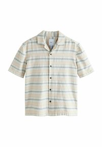 Next - REGULAR FIT - TEXTURED STRIPE SHORT SLEEVE - Marškiniai - neutral Miniatiūros vaizdas 1