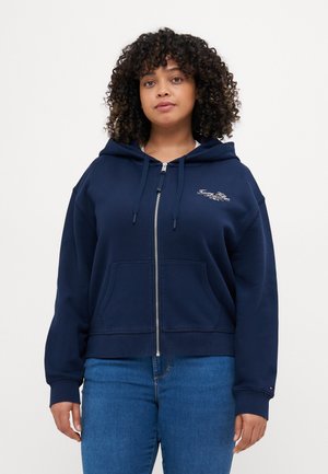 SCRIPT ZIP HOODIE - Sweater met rits - dark night navy