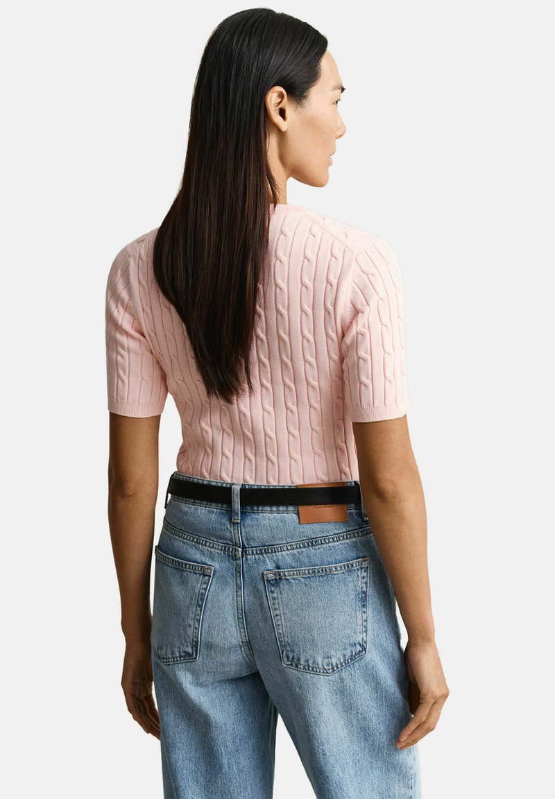 GANT STRETCH CABLE - Triko s potiskem - apricot pink
