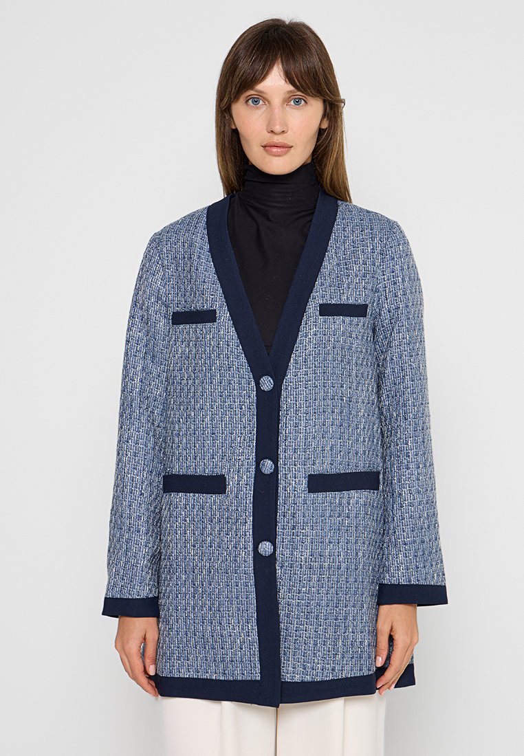 dreimaster Halflange jas gemêleerd donkerblauw