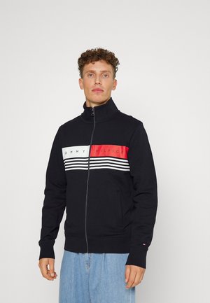 LOGO ZIP THROUGH - Sweat à capuche zippé - desert sky