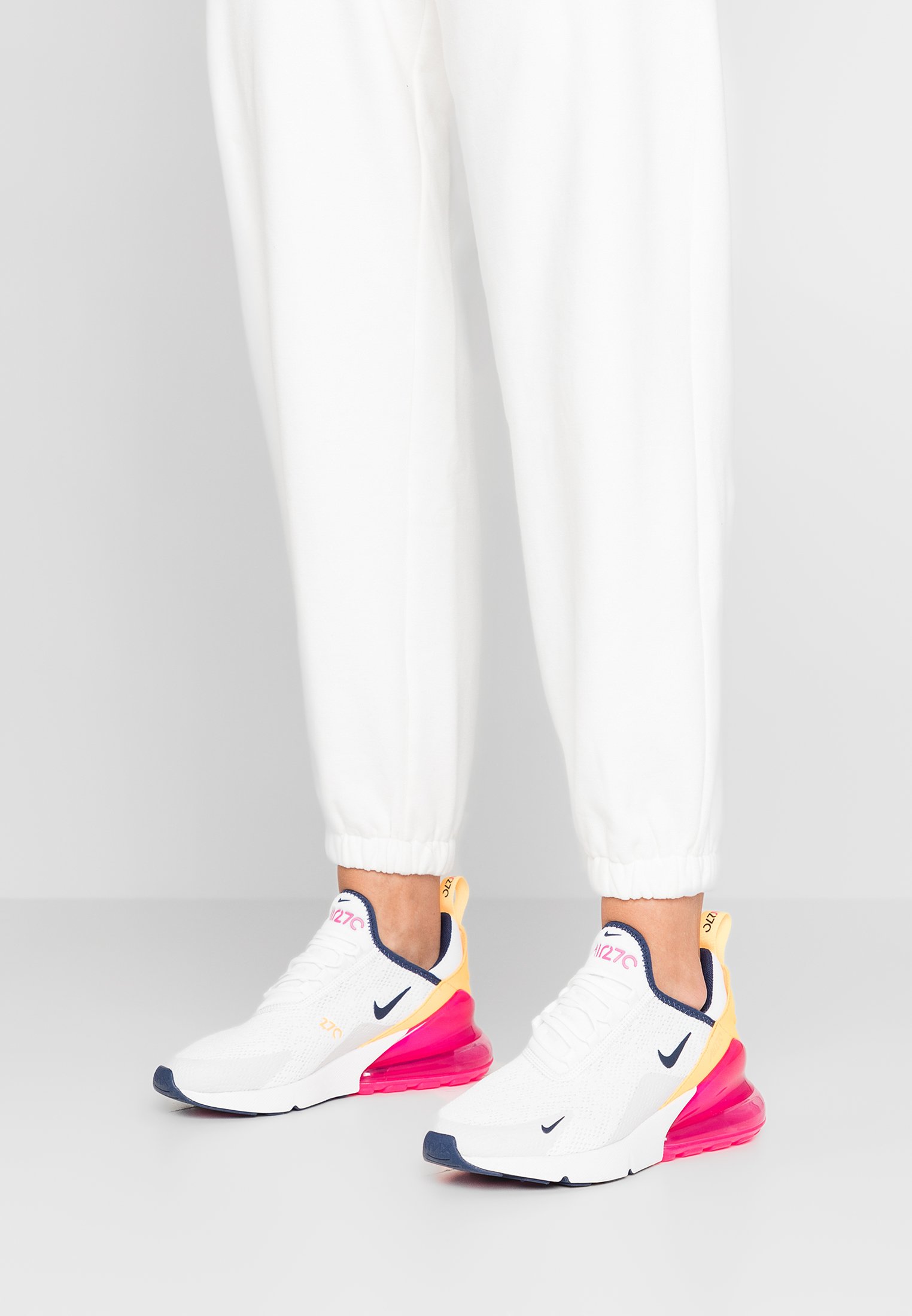 Nike Sportswear Air Max 270 Sneakers Laag Summit White Midnight Navy Laser Fuchsia Platinum Tint Laser Orange Wit Zalando Be
