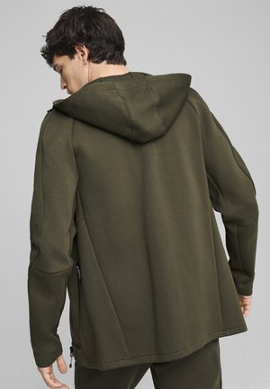 EVOSTRIPE FULL-ZIP  - Felpa con zip - dark olive