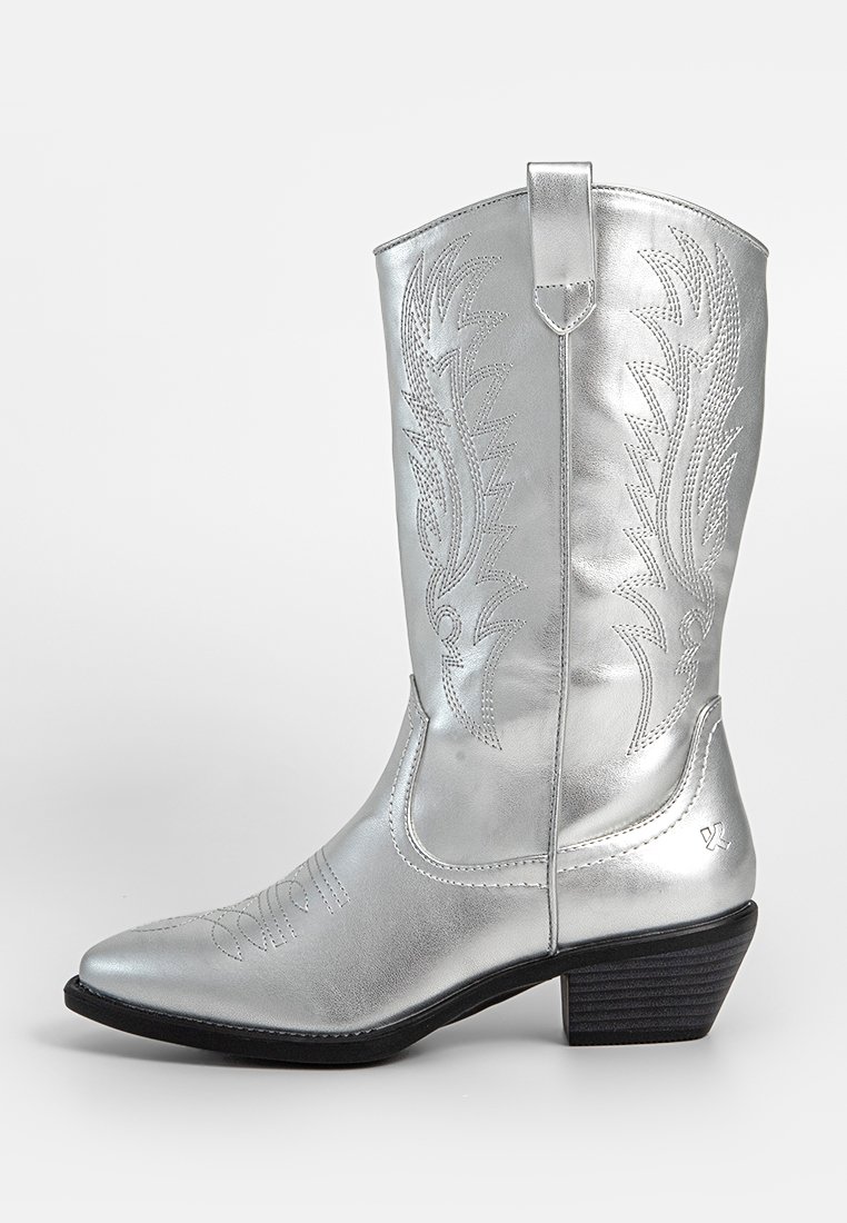Koi Footwear Cowboy-/Bikerlaarzen zilverkleurig Koi Footwear Cowboy-/Bikerlaarzen zilverkleurig