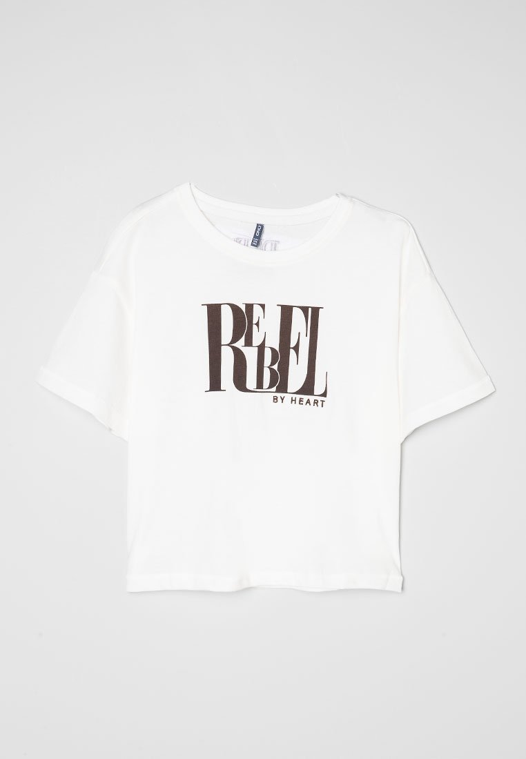 Only T-shirt print crème