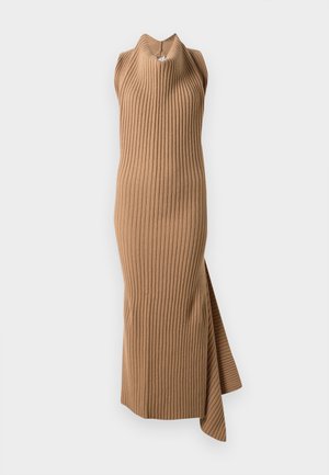 DRAPED SLEEVELESS DRESS - Džemperkleita - dark caramel