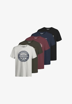JEANS SS O-NECK 5PK - Print T-shirt - vineyard wine pack:w rosin black clouddancer navyblazer