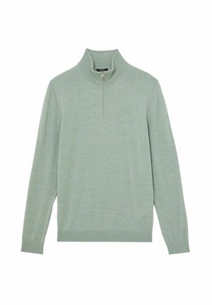 Reiss REGULAR FIT - BLACKHALL HALF-ZIP - Jumper - sage green melange