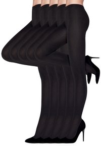 Lot De 5 Collants Extra Large Golden Lady Taille 5 - 15 Deniers Couleur Noire - Neuf Avec étiquettes