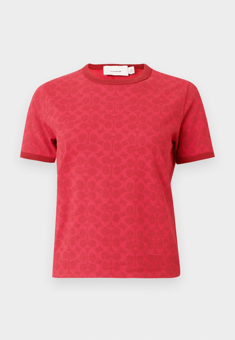 COACH SIGNATURE RINGER - T-Shirt print - red signature/rot - Zalando