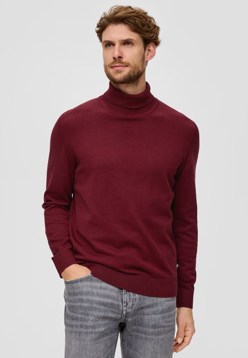 s.Oliver À COL ROULÉ - Strickpullover - bordeaux