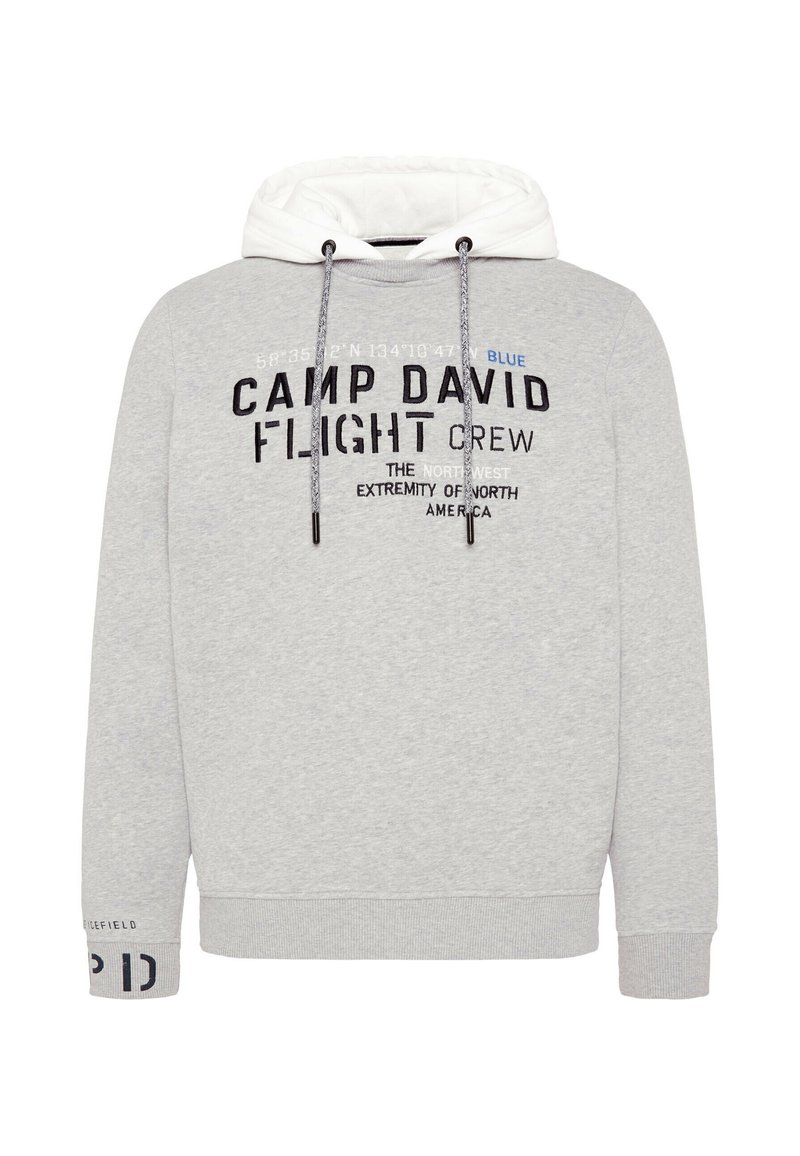 Camp David Herren Beanie Grey Melange | Jersey Mütze Mit Logo Print | Einheitsgröße