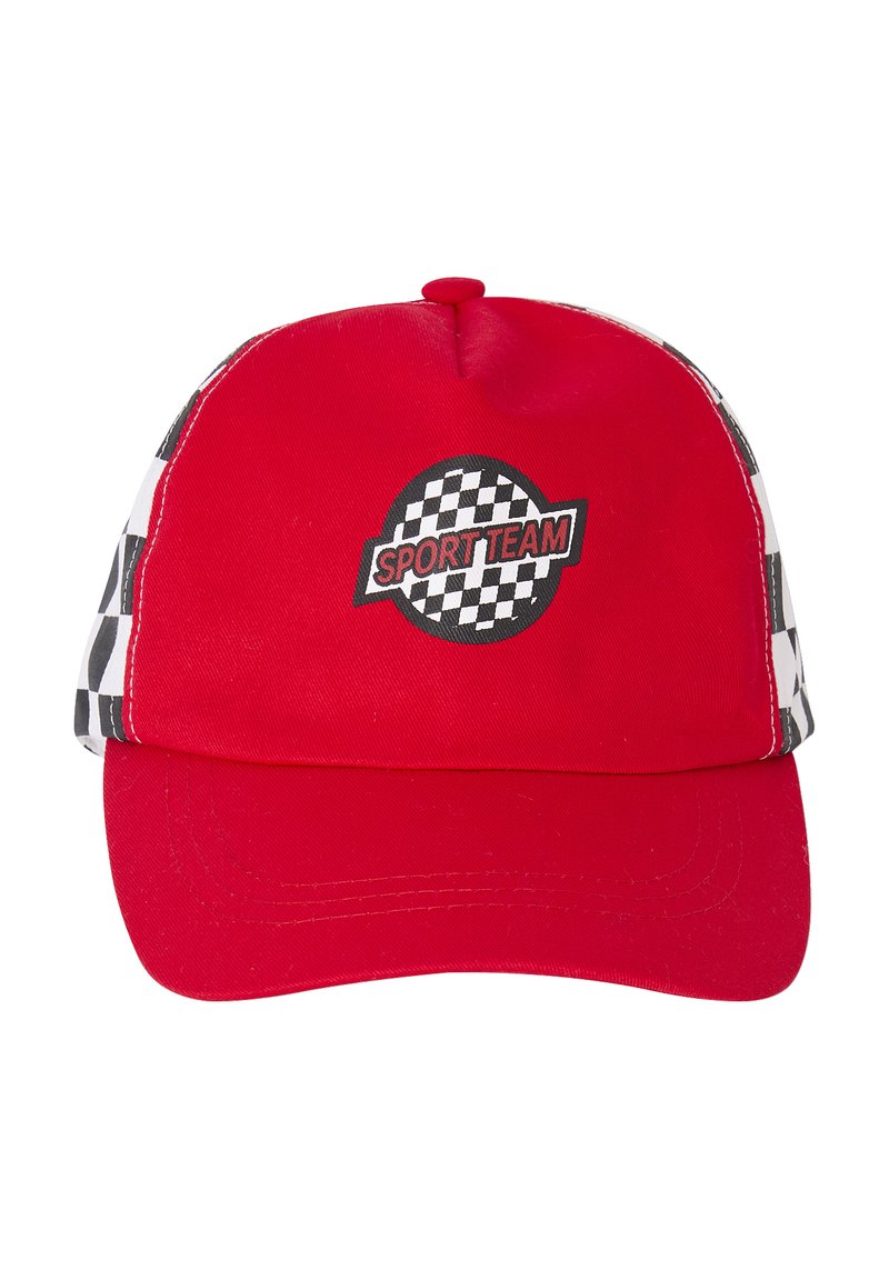 mit crew mit baseball hat Vertbaudet 2-IN-1 MIT RENNFAHRER-KOSTÜM SET Pyjama set rot