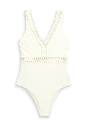 TUMMY CONTROL PLUNGE SWIMSUIT - Baddräkt - ecru cream