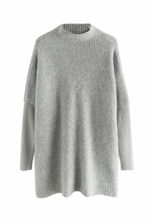 REGULAR FIT MOCK LAYER - Svetríkové šaty - grey