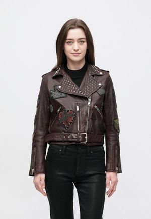 COLLEGE BIKER - Leather jacket - red