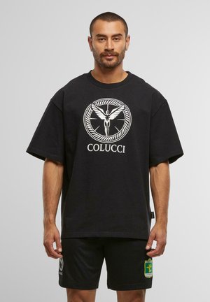LOGO IKARUS CIRCLE - T-shirt con stampa - black/white
