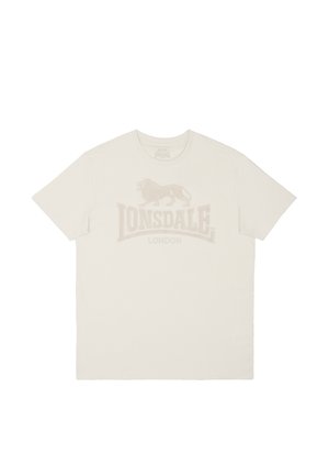 Lonsdale, LONSDALE HERREN T-SHIRT NORMALE PASSFORM LOGO - Tričko s potlačou - bone white sand