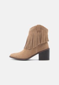 LEATHER - Kovboju/motociklistu tipa puszābaki - beige