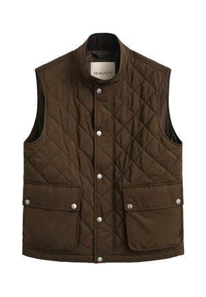 GANT, CLASSIC QUILTED VEST - Γιλέκο - black brown