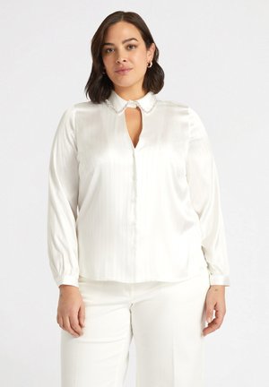 Fiorella Rubino CON SPACCO DAVANTI E COLLETTO RICAMATO - Button-down blouse - bianco