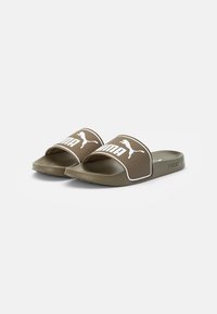 Puma LEADCAT UNISEX - Chinelos - burnt olive-puma white