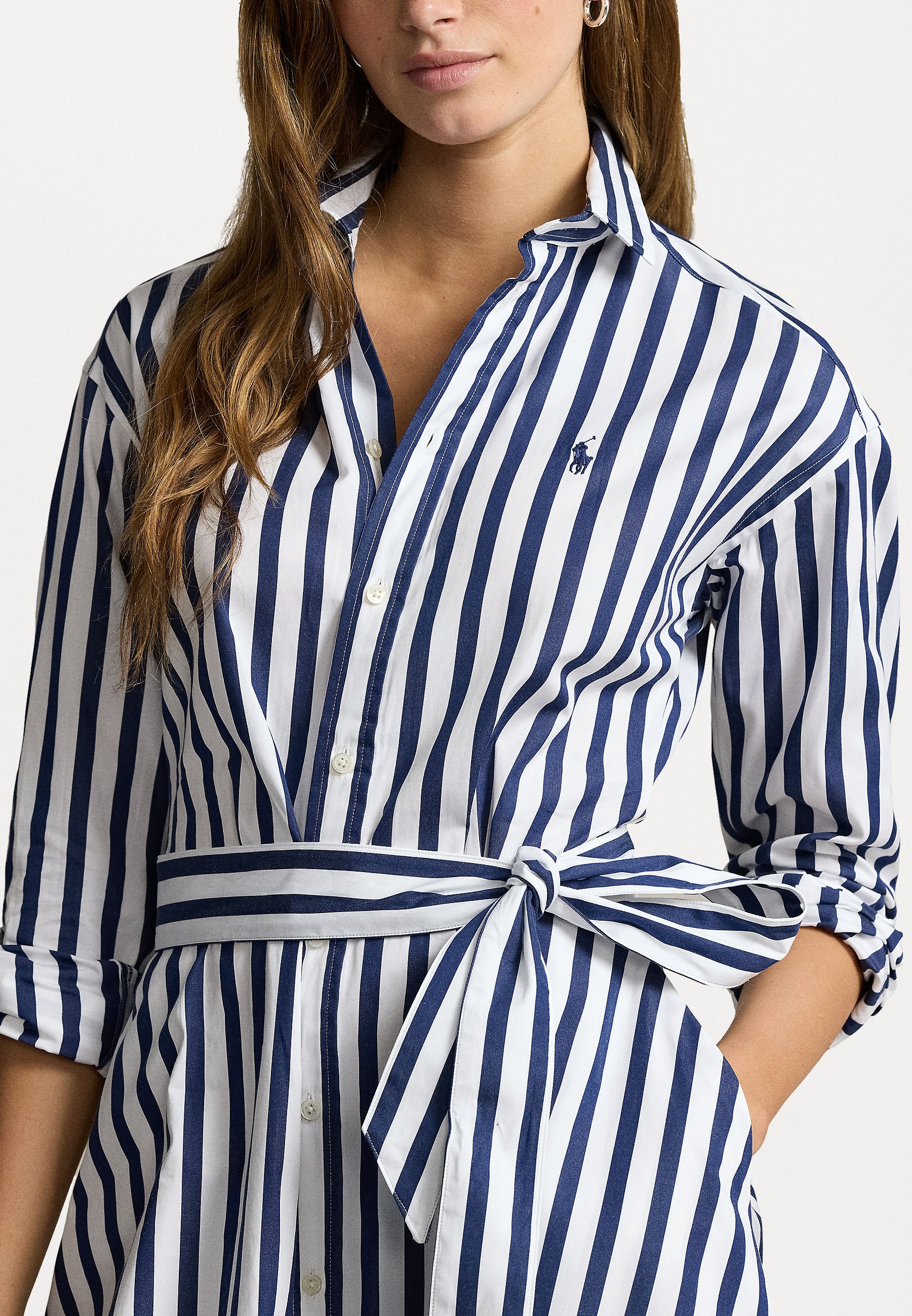 Polo Ralph Lauren BELTED STRIPED COTTON SHIRTDRESS - Shirt