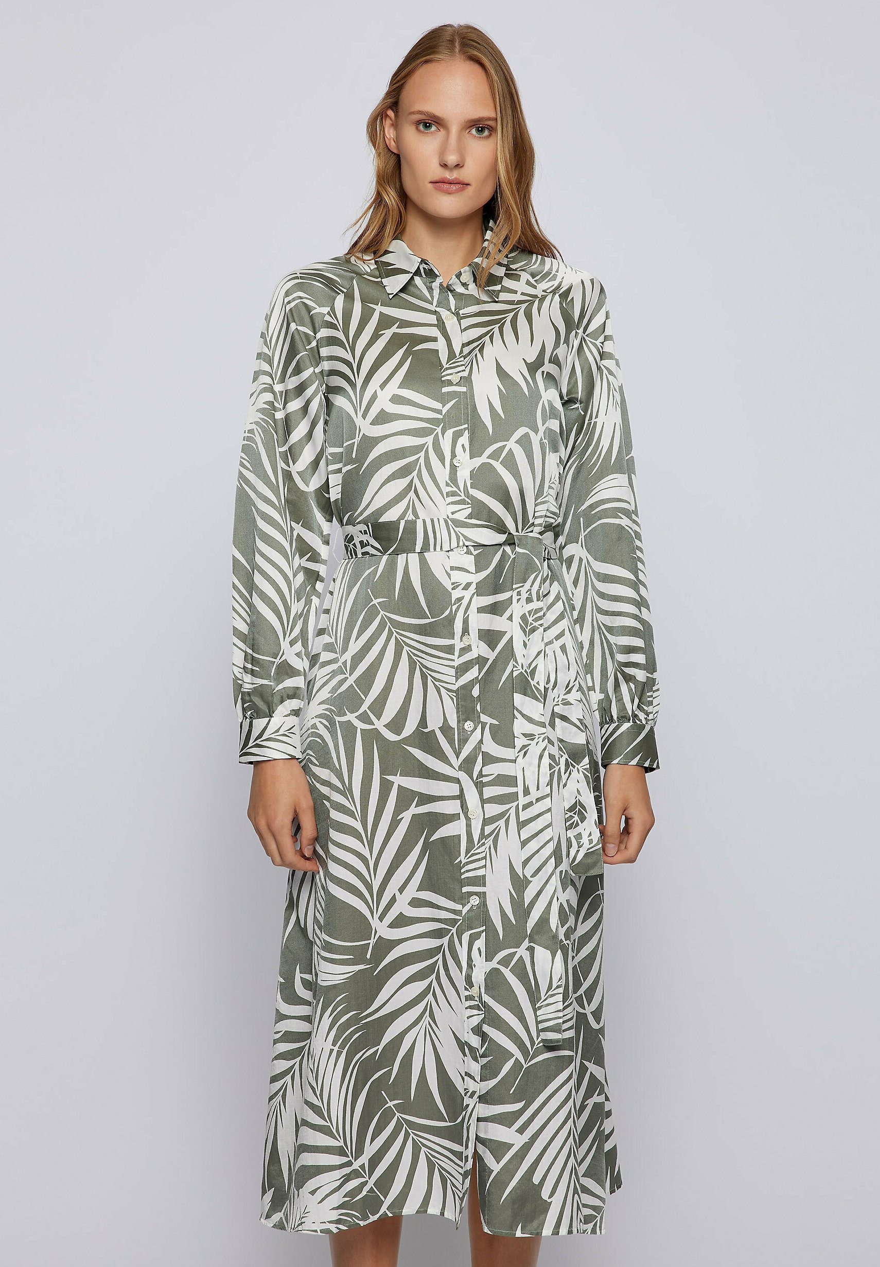 patterned shirt dress