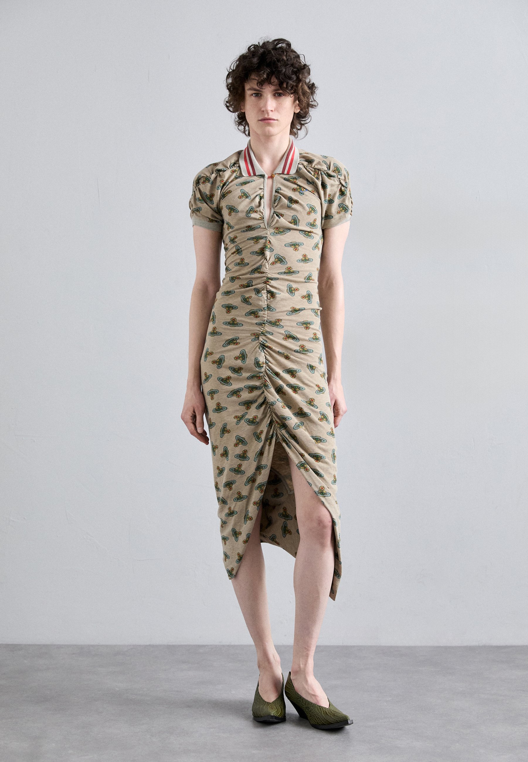 vivienne westwood pulling midi dress Vivienne Westwood - Pulling ruched cotton midi dress