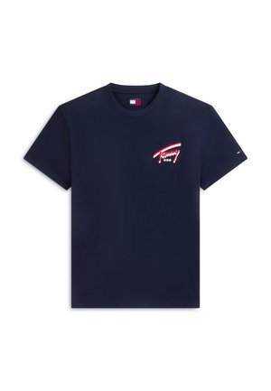 Tommy Jeans, TJM REG SIGN BACKPRINT TEE EXT - T-shirts print - dark blue