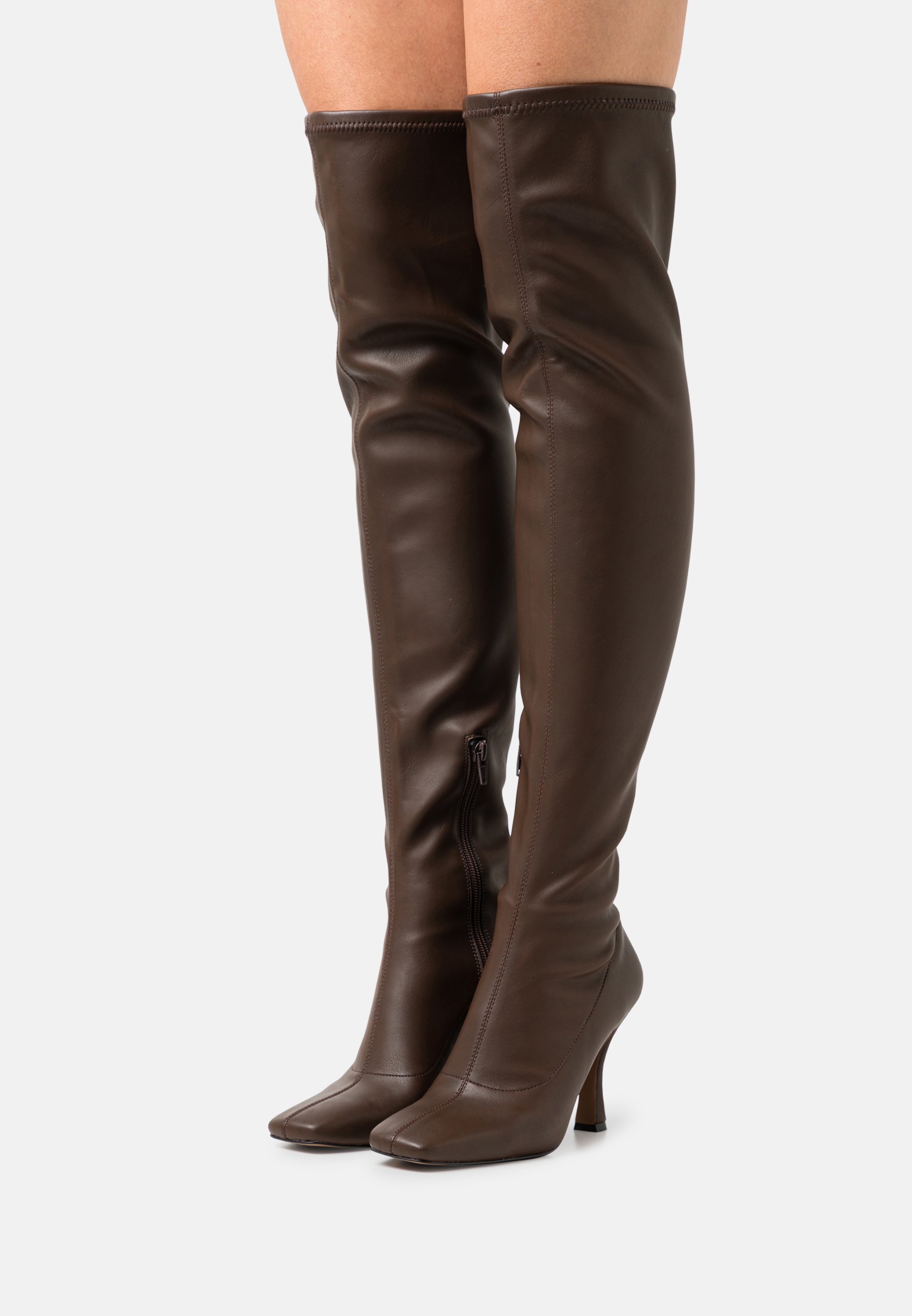 dark brown over the knee boot