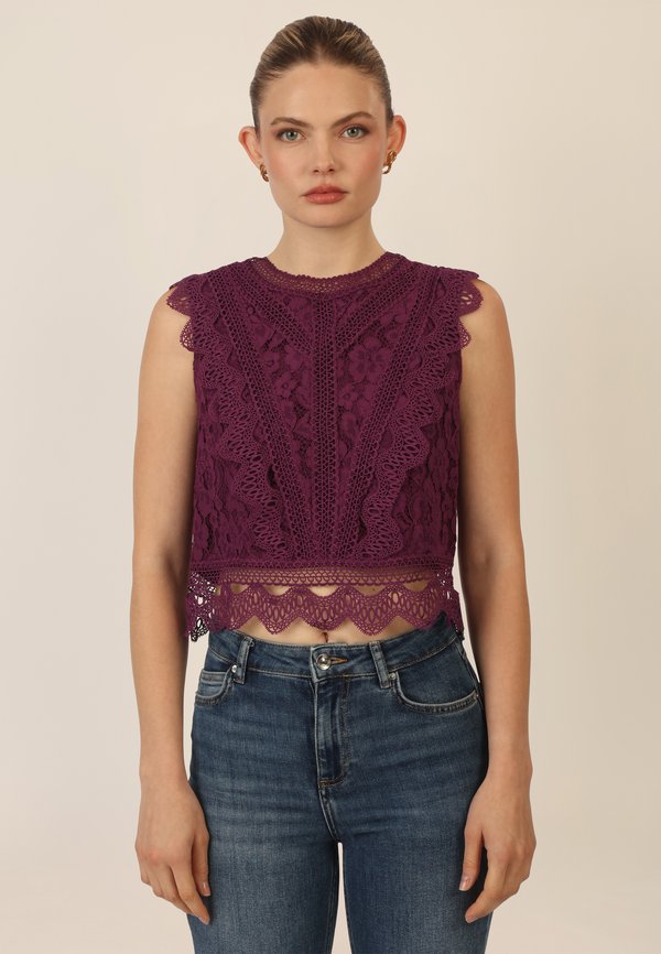 SPITZE - Top - dunkel lila