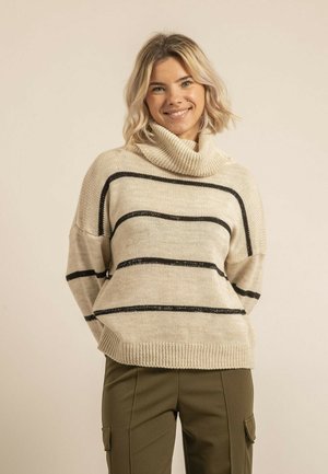 Dona x Lisa COL ROULÉ RAYURES KAVALIE - Pullover - beige