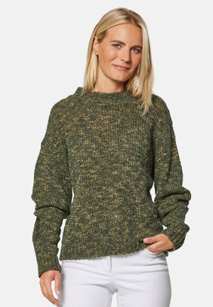 MADELEINE, MIT STEHKRAGEN - Pullover - khaki   multicolor