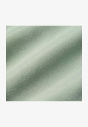 Tissu vert clair lisse avec un léger éclat et une texture tissée fine, présenté en gros plan avec de douces plis.