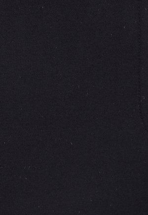 Tessuto nero, texture liscia, materiale a maglia, con una leggera peluria e colorazione uniforme. Nessun motivo o abbellimento visibile.