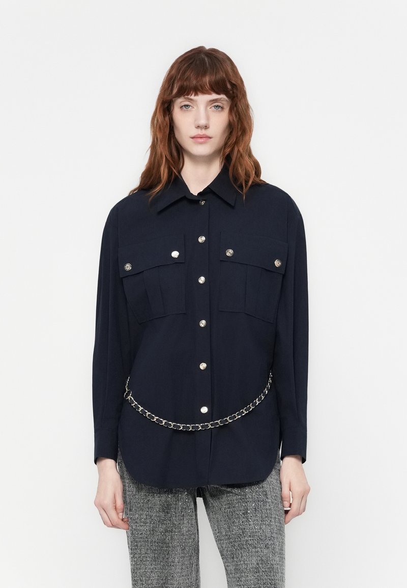 Maje Overhemdblouse blauw denim/bluedenim Maje Overhemdblouse blauw denim/bluedenim