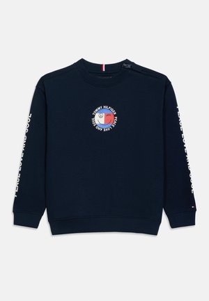 Tommy Hilfiger, ADAPTIVE SMILEY FLAG LOGO TERRY SWEATSHIRT - Sweater - dark night navy